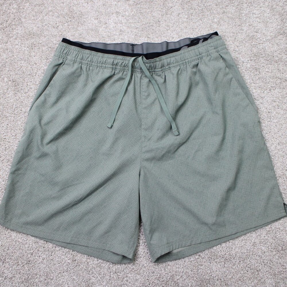 Skora Shorts Mens Medium 932-34) Green Quick Dry 6" Drawstring Stretch Athletic